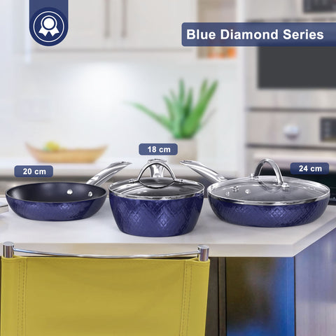 3-Piece Blue Cookware